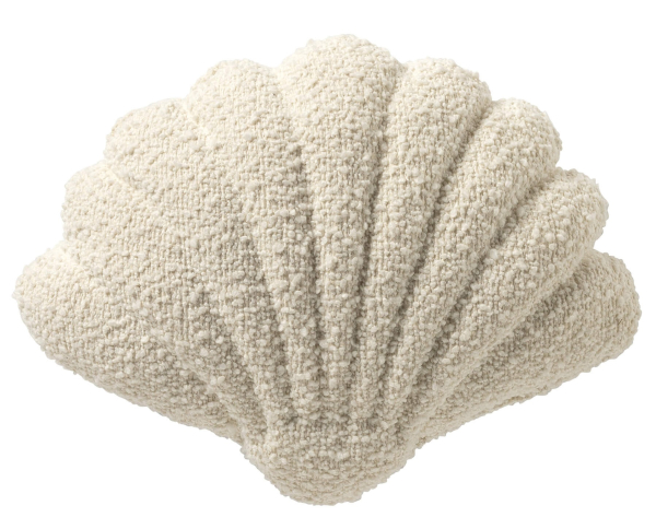 Textino gefülltes Kissen Muschel 'Julie' 34 x 45 cm Snow White - Weiß